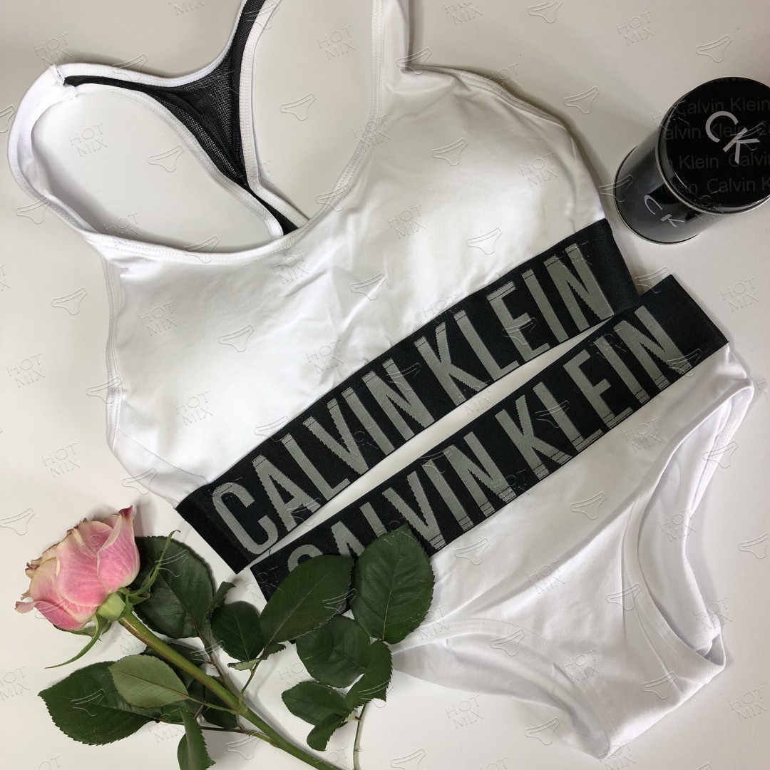 Комплект Calvin Klein Intense Power білий з чорною гумкою фото 3