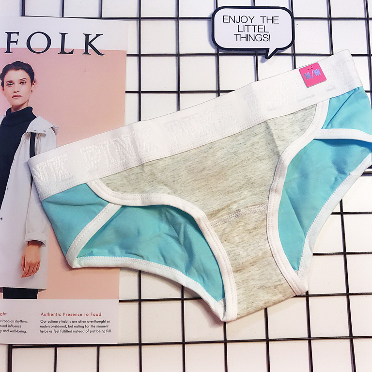 Трусики/Слипы VS PINK бирюза серые фото 1