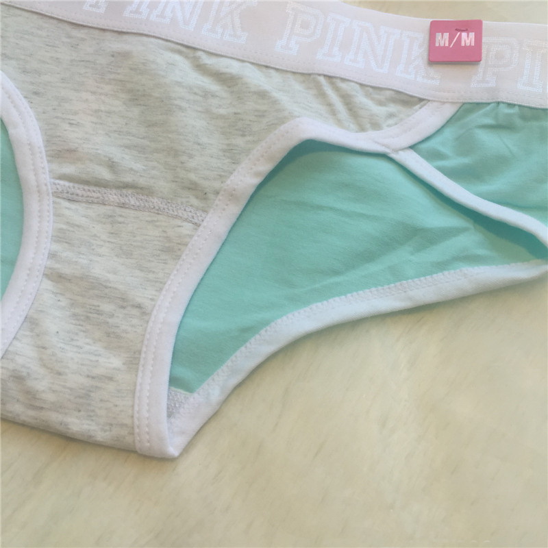 Трусики/Слипы VS PINK бирюза серые фото 4