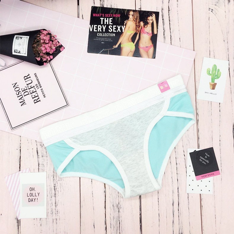 Трусики/Слипы VS PINK бирюза серые фото 3