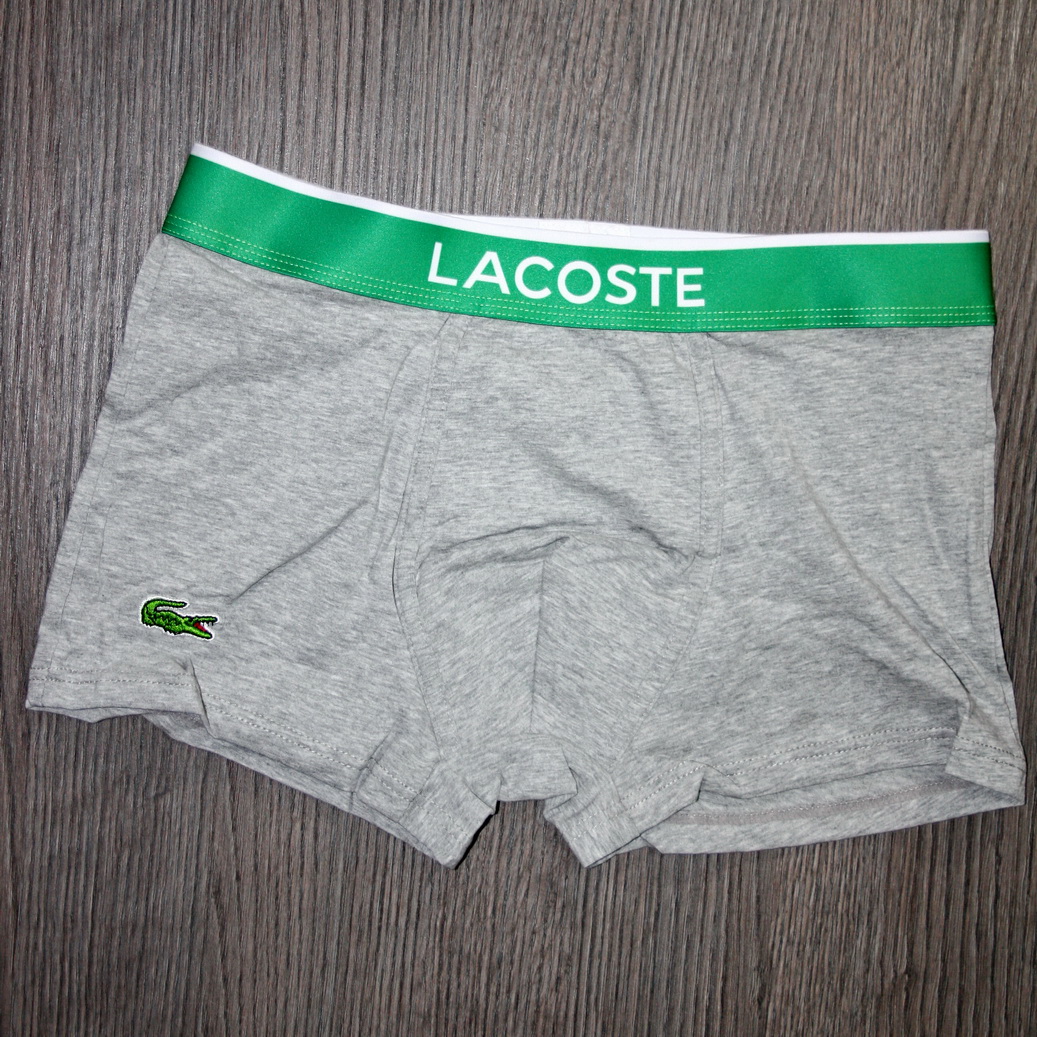 Чоловічі труси боксери Lacoste сірі смуга фото 2