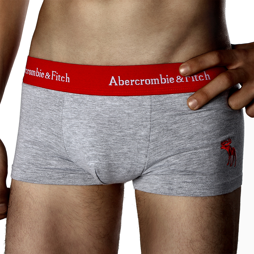 Чоловічі труси сірі боксери з червоною гумкою Abercrombie & Fitch фото 1