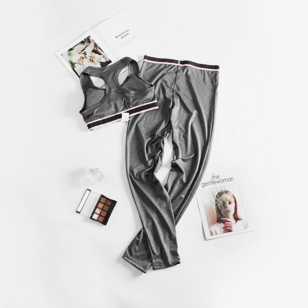 Комплект GUCCI топ лосини сірий фото 3