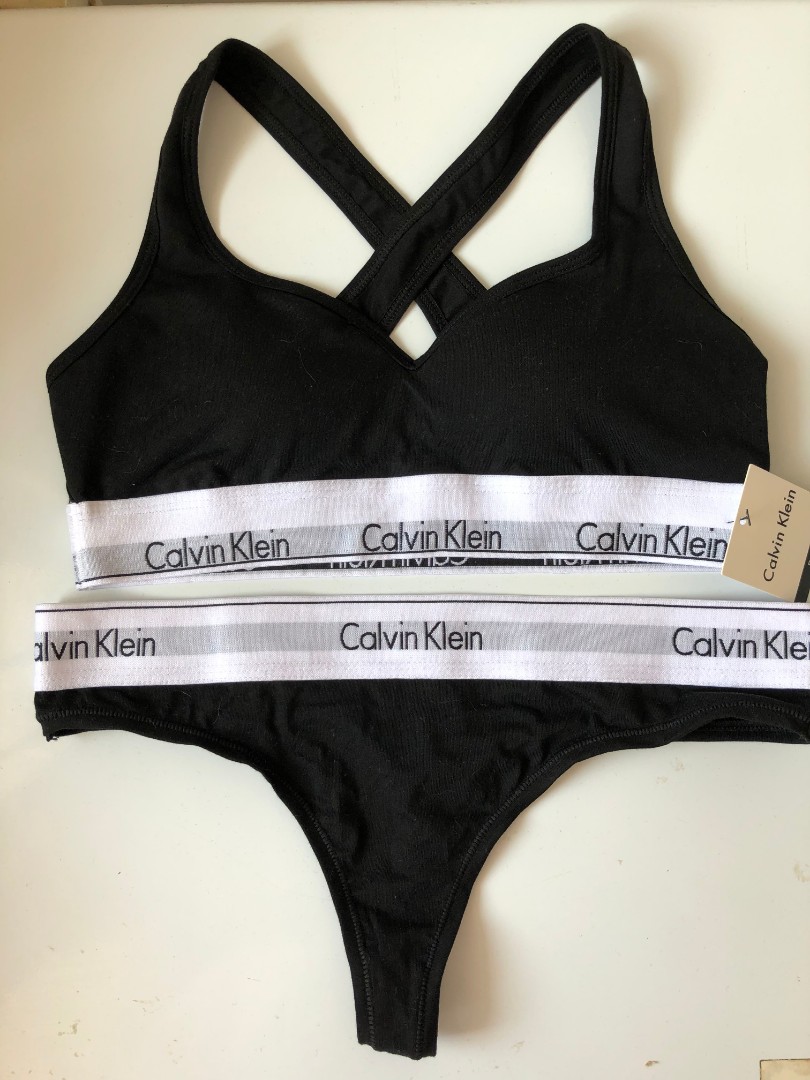Спортивний комплект Calvin Klein Топ Стрінги чорний чашка фото 3