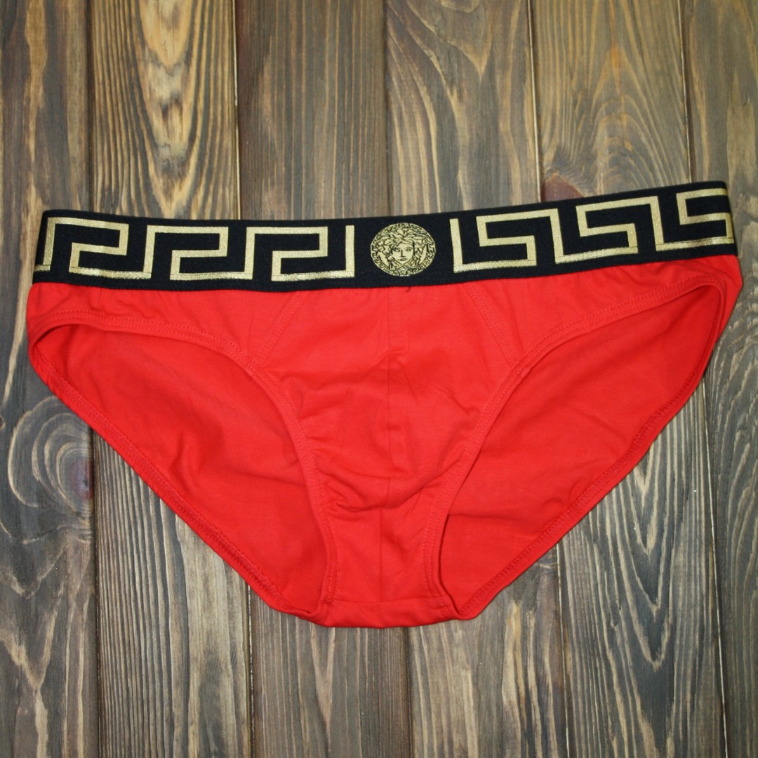 Чоловічі труси брифи Versace червоні фото 1