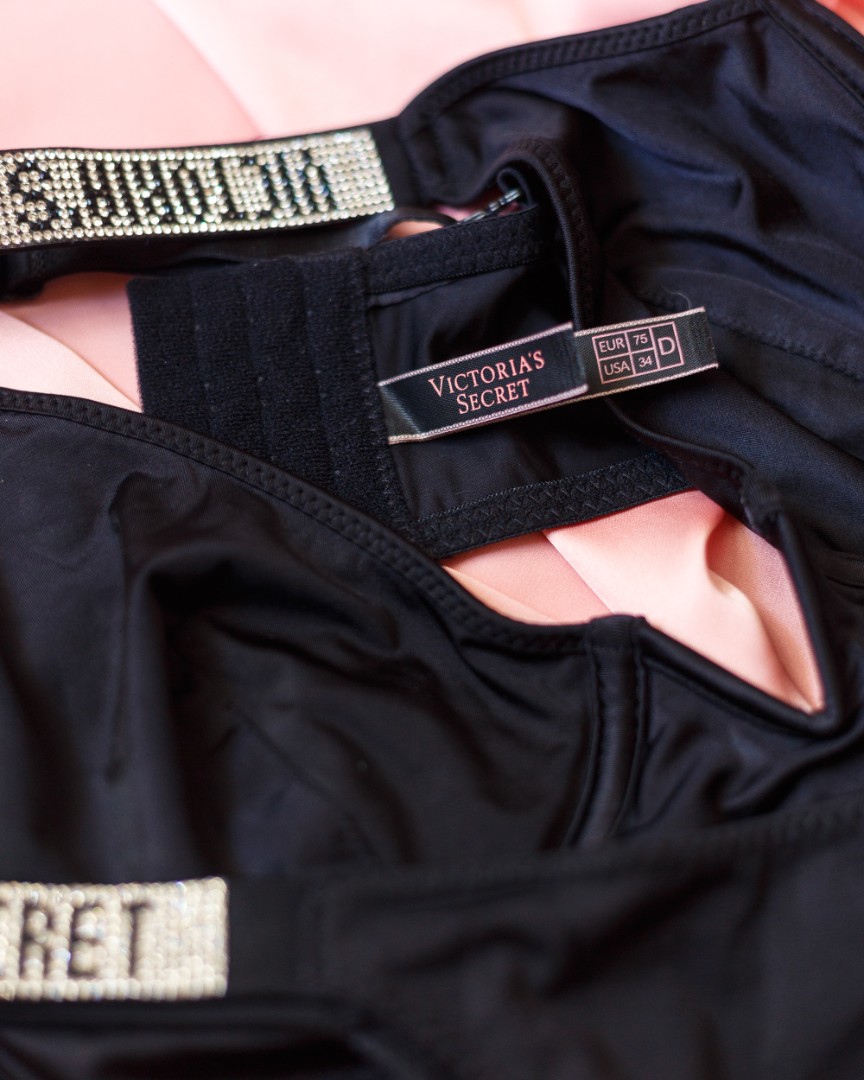 Жіночий комплект VS стрази V виріз чорний фото 5