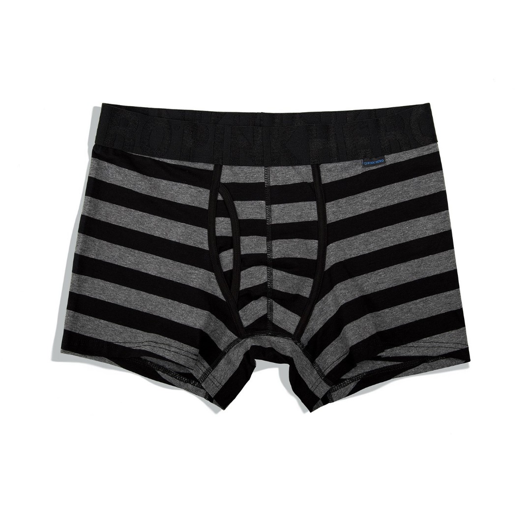 Чоловічі труси боксери Pink Hero Strip Black фото 1