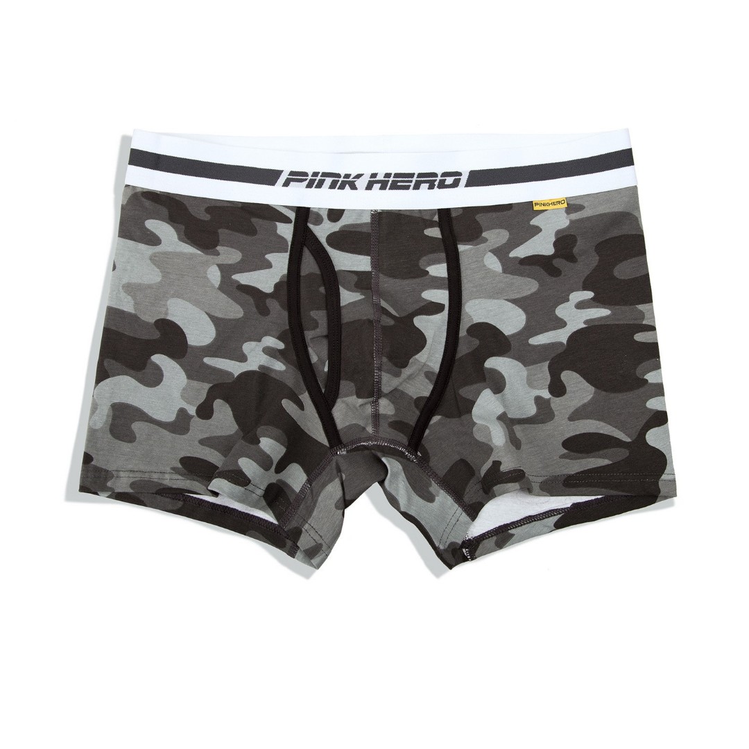 Чоловічі труси боксери Pink Hero Camouflage grey фото 1