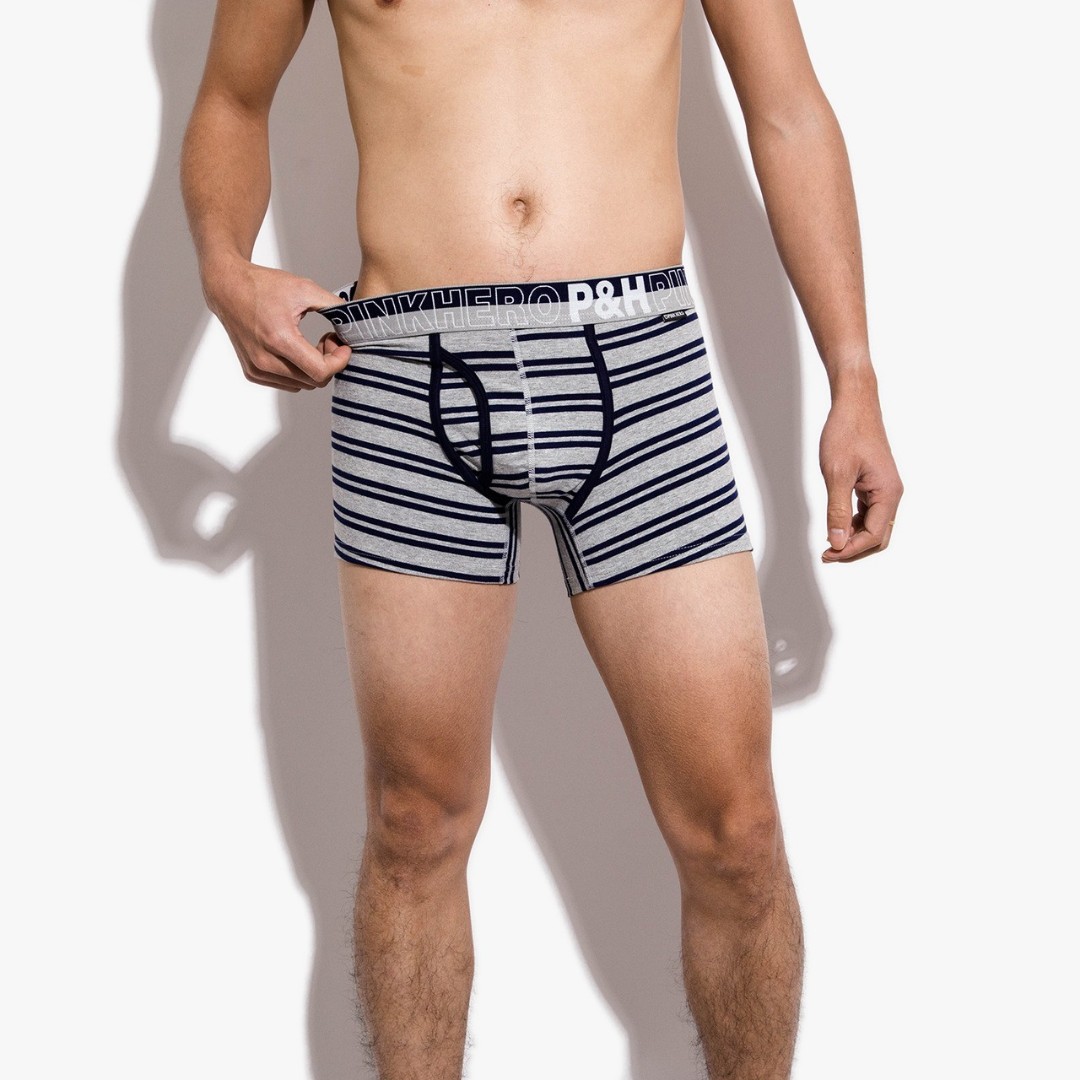 Чоловічі труси боксери Pink Hero Strip black/grey фото 2