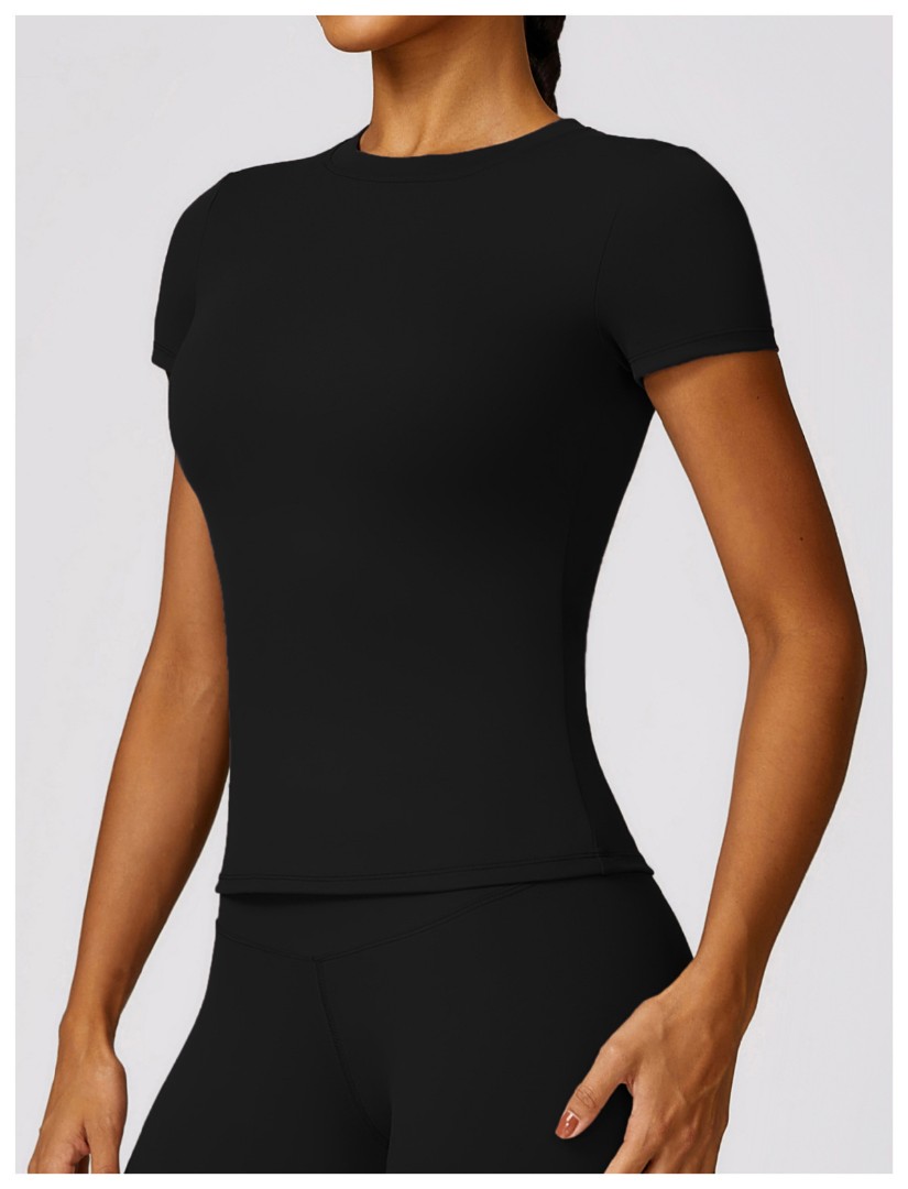 Спортивна подовжена футболка Slim black фото 2