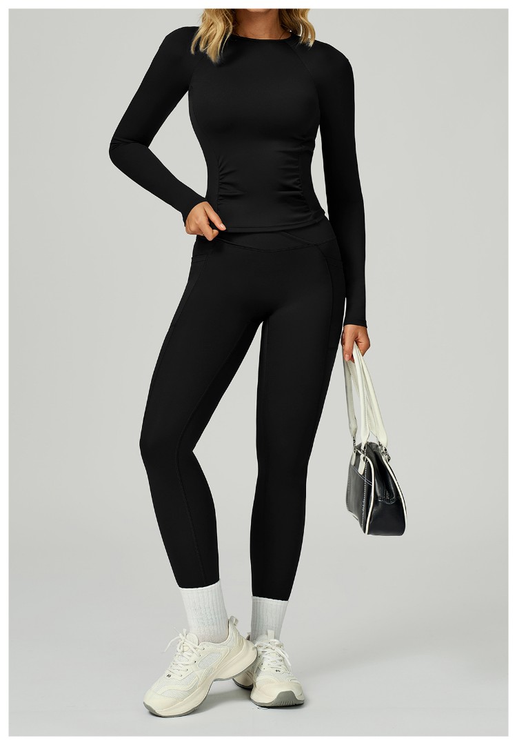 Спортивний топ з рукавом Slim Fit black фото 3