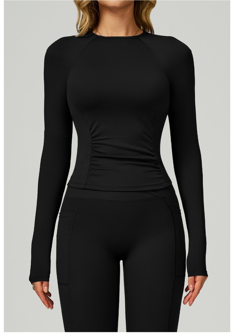 Спортивний топ з рукавом Slim Fit black фото 5