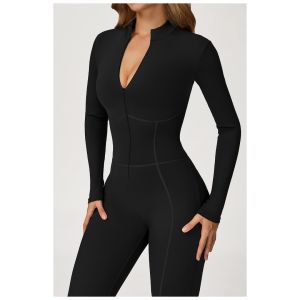 undefined Спортивный утепленный женский комбинезон на флисе Foxy black undefined