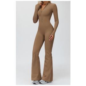 undefined Спортивный утепленный женский комбинезон на флисе кльош Amen nude undefined