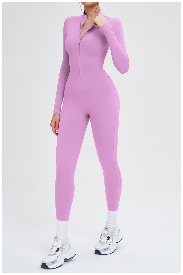 Теплий жіночий спортивний комбінезон на флісі Ona soft lilac фото 4