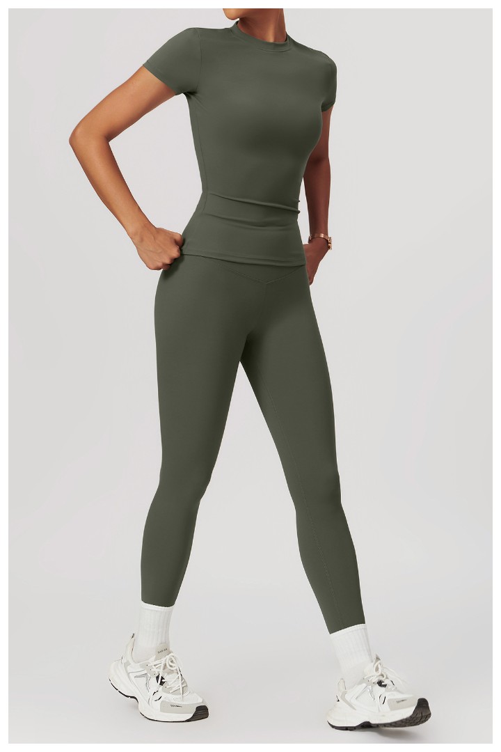 Спортивна подовжена футболка Slim khaki фото 3