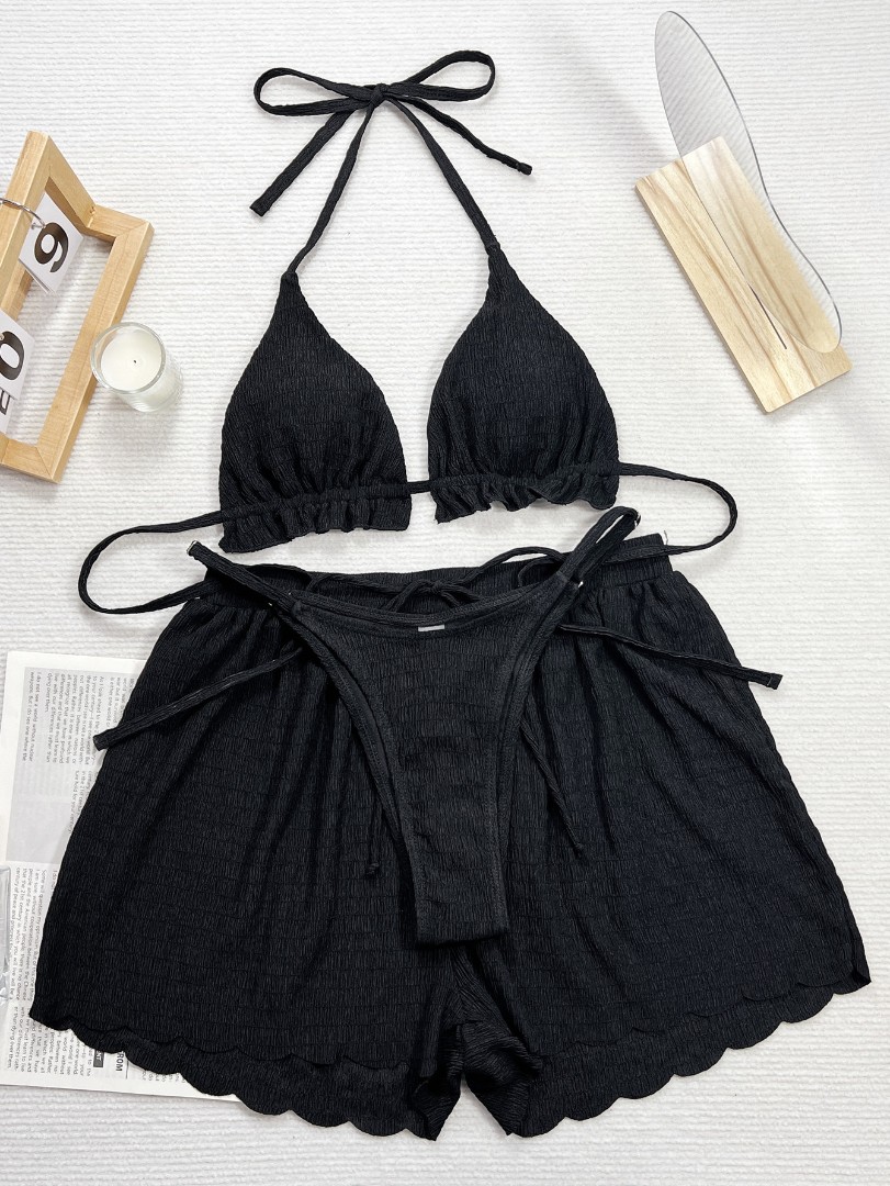 Купальник Cotton Black купальник + шорти  фото 1