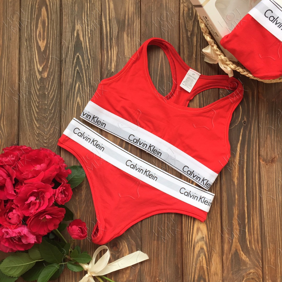 Спортивний комплект Calvin Klein Топ Стрінги червоний фото 1