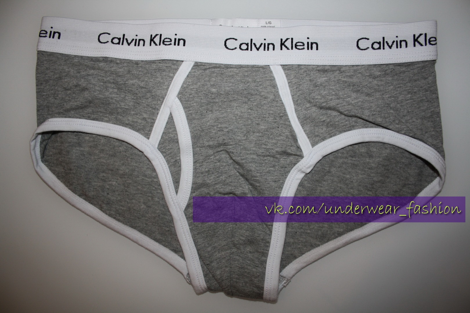 Чоловічі труси брифи Calvin Klein 365 Grey White Brief фото 2