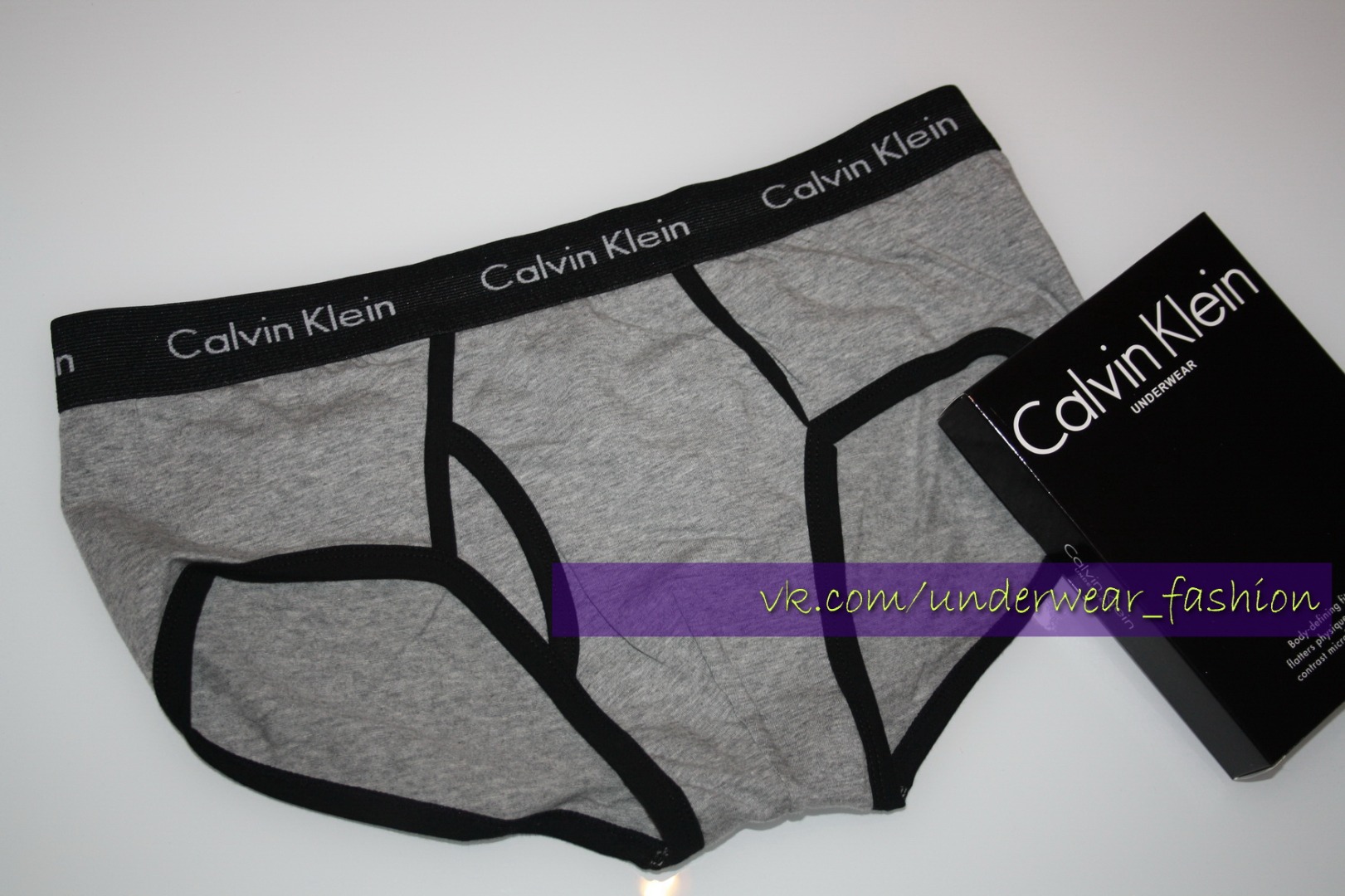 Чоловічі труси брифи Calvin Klein 365 Grey Black Brief фото 2