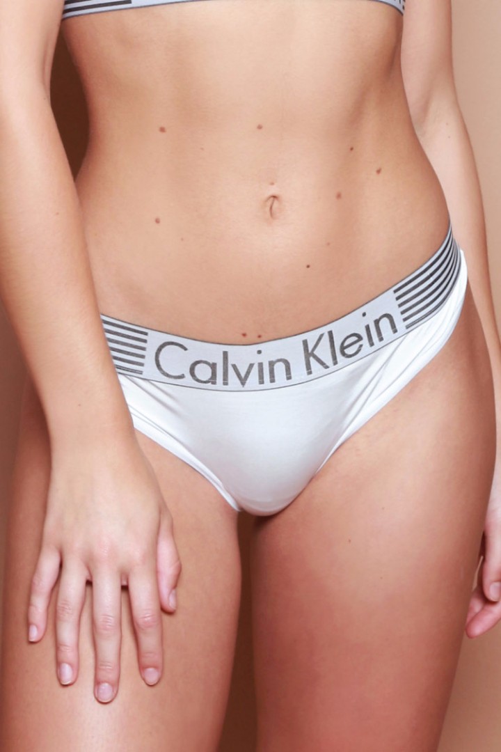 Комплект Calvin Klein топ стрінги смужка білий фото 6