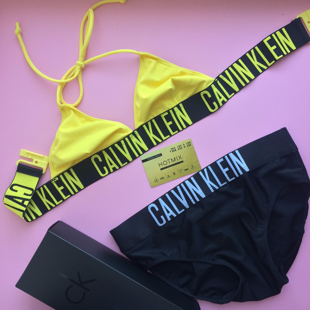 Купальник Calvin Klein Intense Power жовто-чорний фото 1
