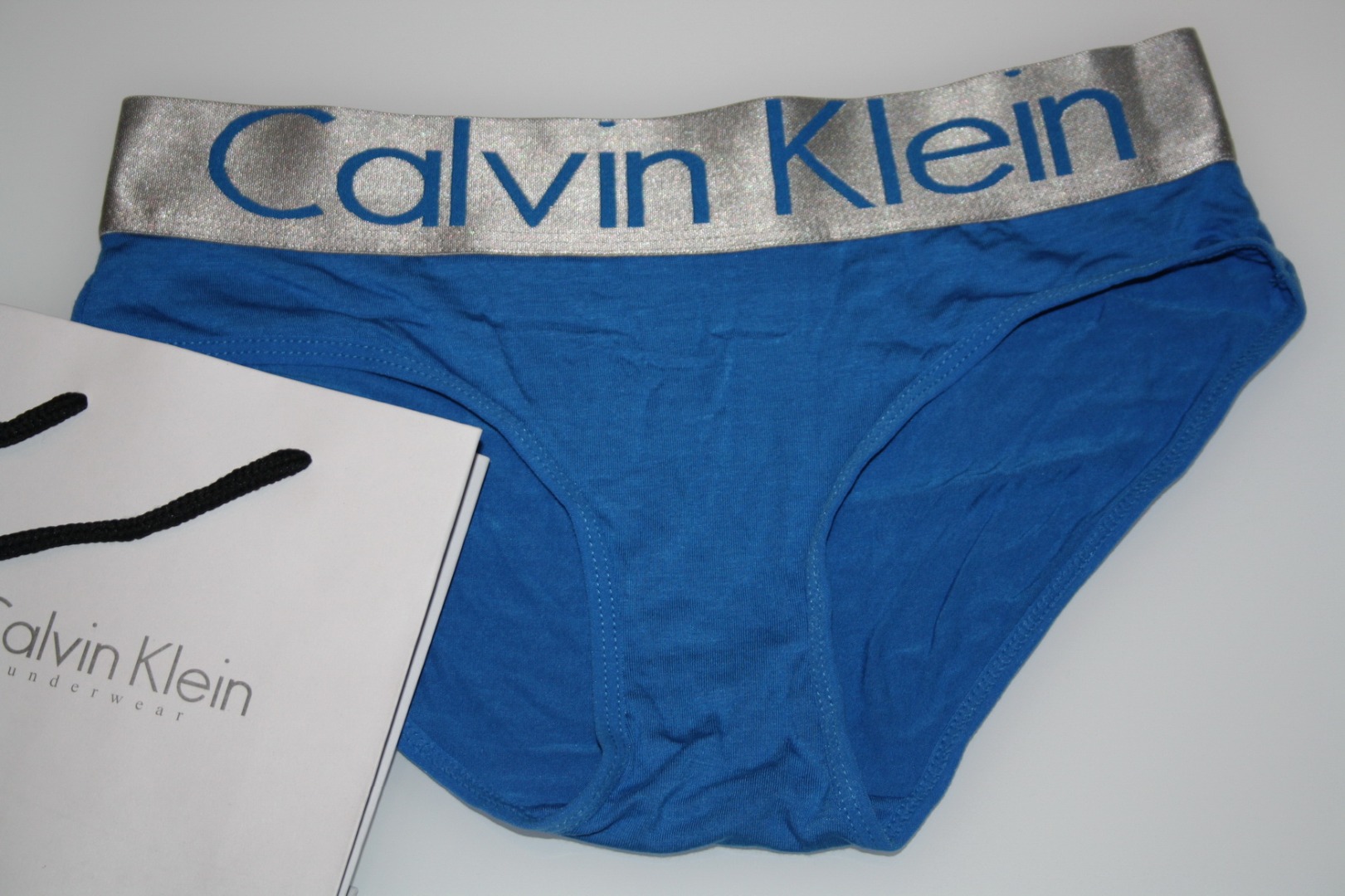 Жіночі трусики блакитні Calvin Klein Steel Blue фото 4