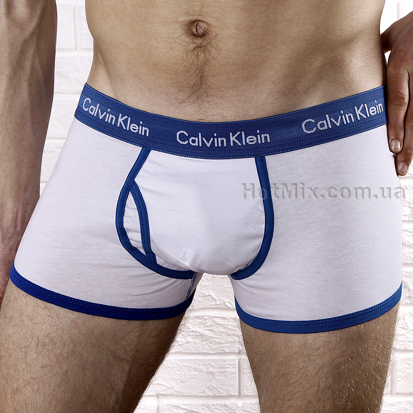 Чоловічі боксери Calvin Klein 365 Білий синій кант фото 1