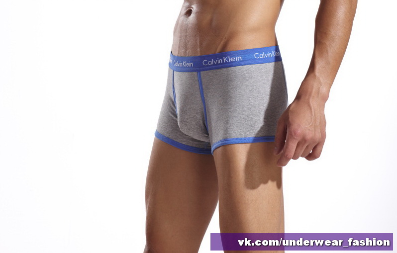 Чоловічі боксери Calvin Klein 365 Сірий синій кант фото 6