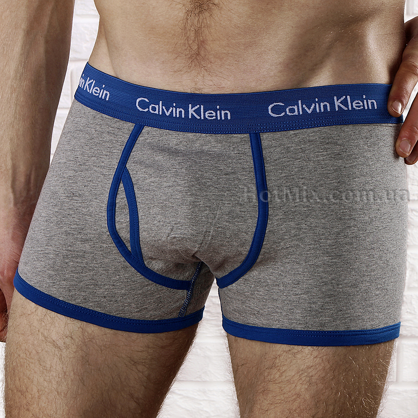 Чоловічі боксери Calvin Klein 365 Сірий синій кант фото 1