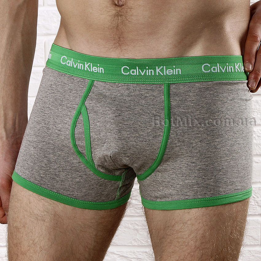 Чоловічі боксери Calvin Klein 365 Сірі зелений кант фото 1