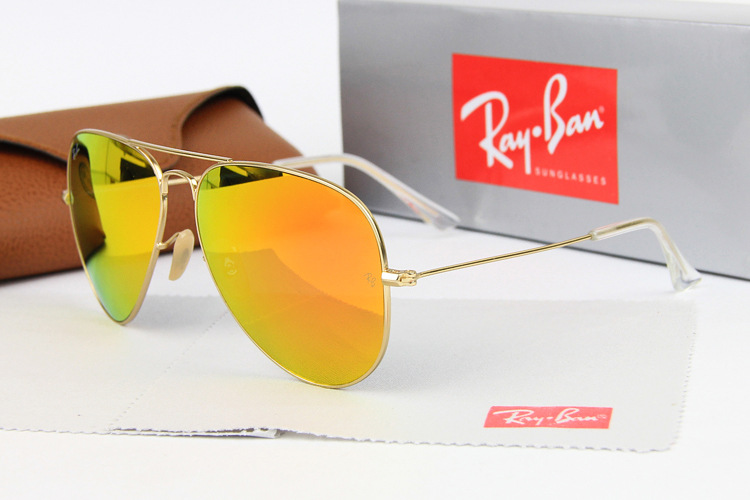 Окуляри Ray Ban Авіатор Золота оправа Помаранчеві 3025/3026 фото 4