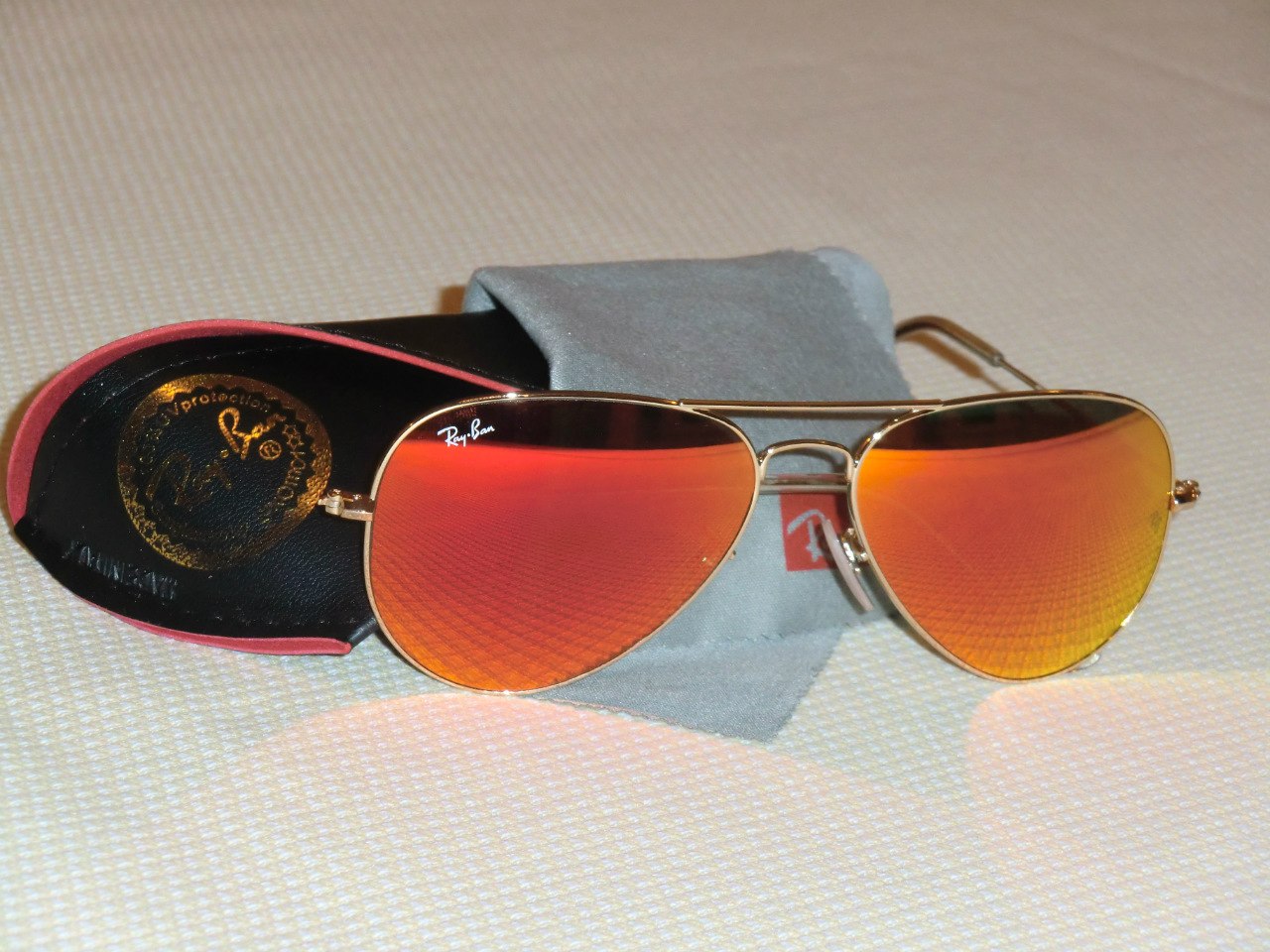 Окуляри Ray Ban Авіатор Золота оправа Помаранчеві 3025/3026 фото 2