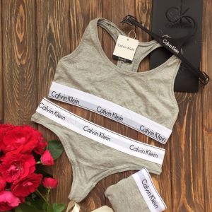 undefined Спортивный комплект Calvin Klein Топ Стринги серый undefined