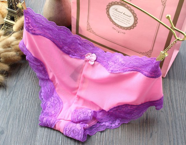 Трусики/Сліпи Рожеві фіолет гіпюр фото 2